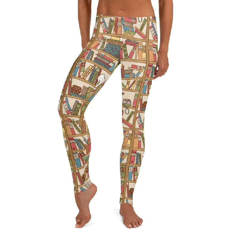 Bookshelf Leggings Stylish Sporty Performance Leggings