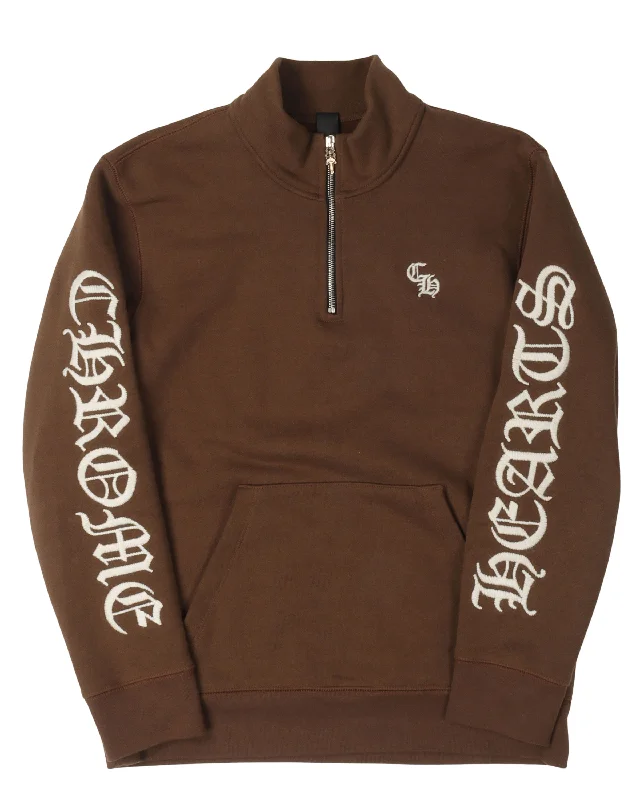 Embroidered Quarter-Zip Sweatshirt Hoodie Jacket Zipper Layering