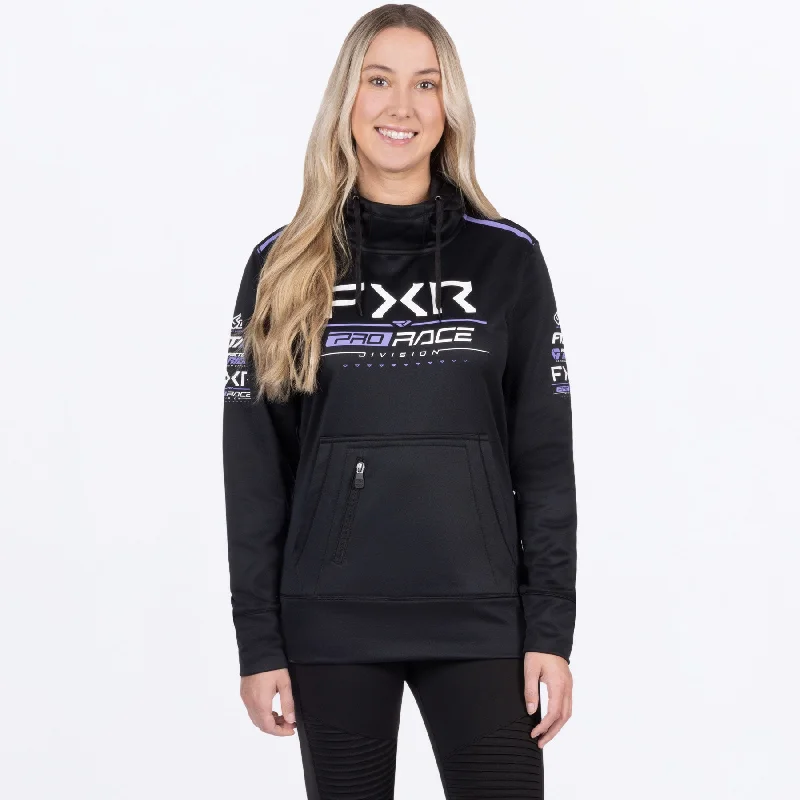 Women's Race Division Tech Pullover Hoodie Shirred Sleeve Feminine