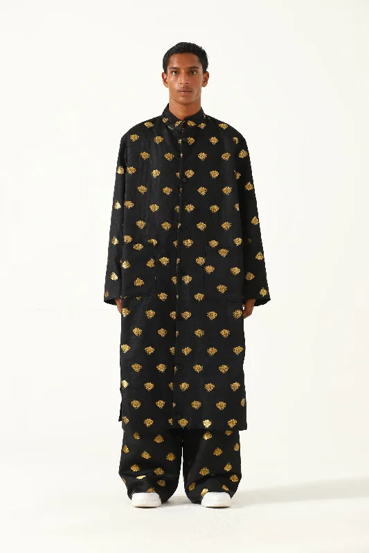 OVERSIZED SHERWANI SILK LONG COAT Cape Coat Herringbone Coat Tweed Coat