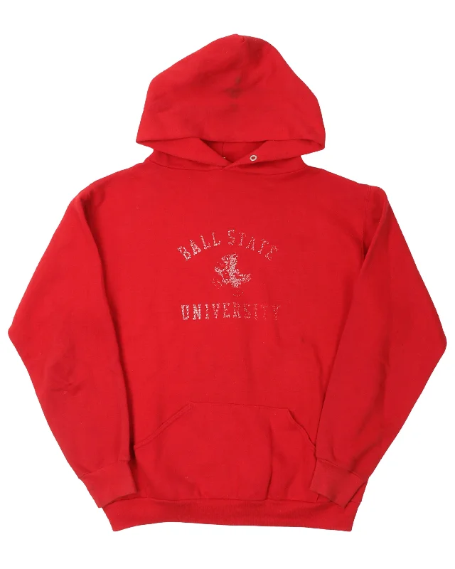 Russell Athletic Ball State University Hoodie Hoodie with Metallic Shiny Futuristic