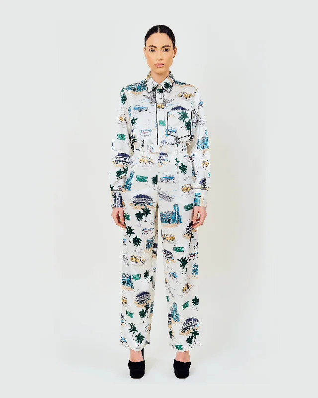 EKO TROUSERS Cropped Trousers Casual Linen