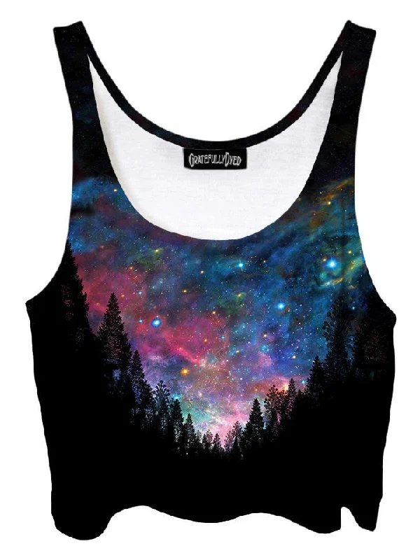 Galactic Valley Rainbow Forest Galaxy Crop Top Solid Color Striped Floral