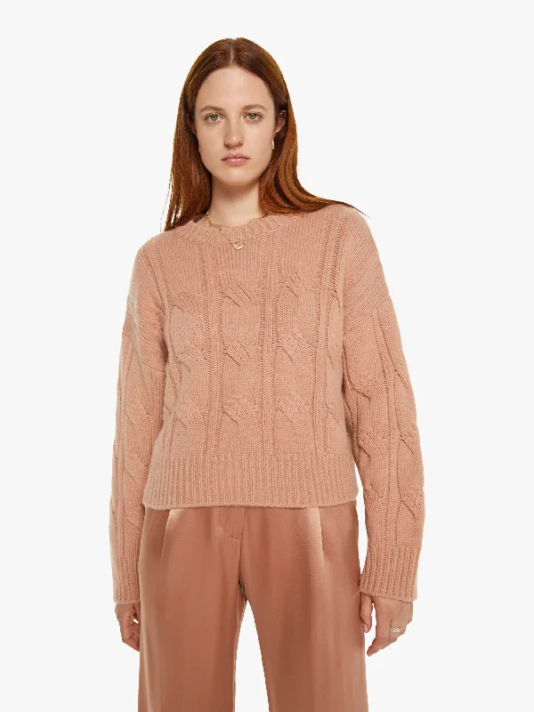 SABLYN Tristan Crewneck Pullover - Deep Apricot Bishop Sleeve Elegant