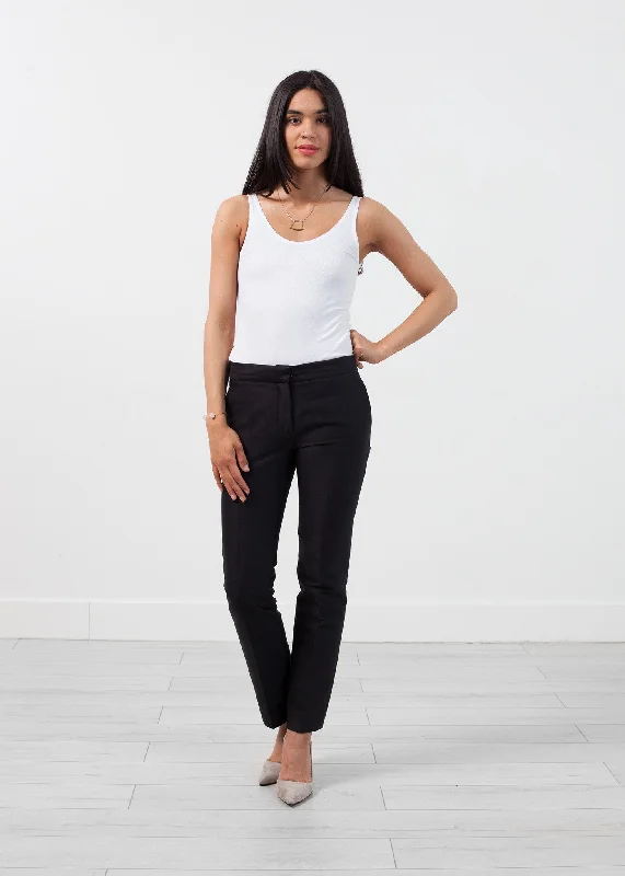 Straight Seam Trouser in Black Trousers versatile functional