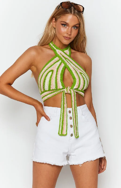 Whitsundays Crop Top Multi Crop Top Seamless Stretchy
