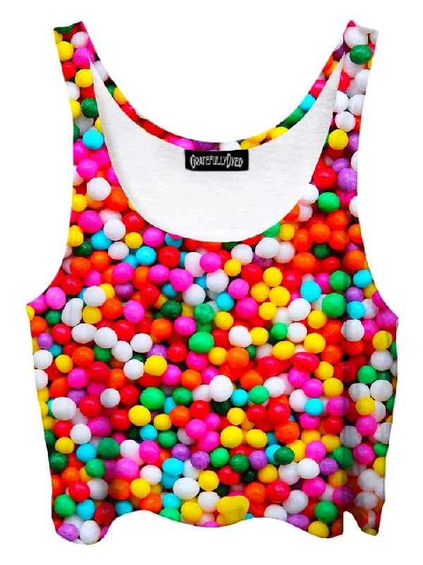 Candy Sprinkles Rainbow Crop Top Elegant Classic Vintage
