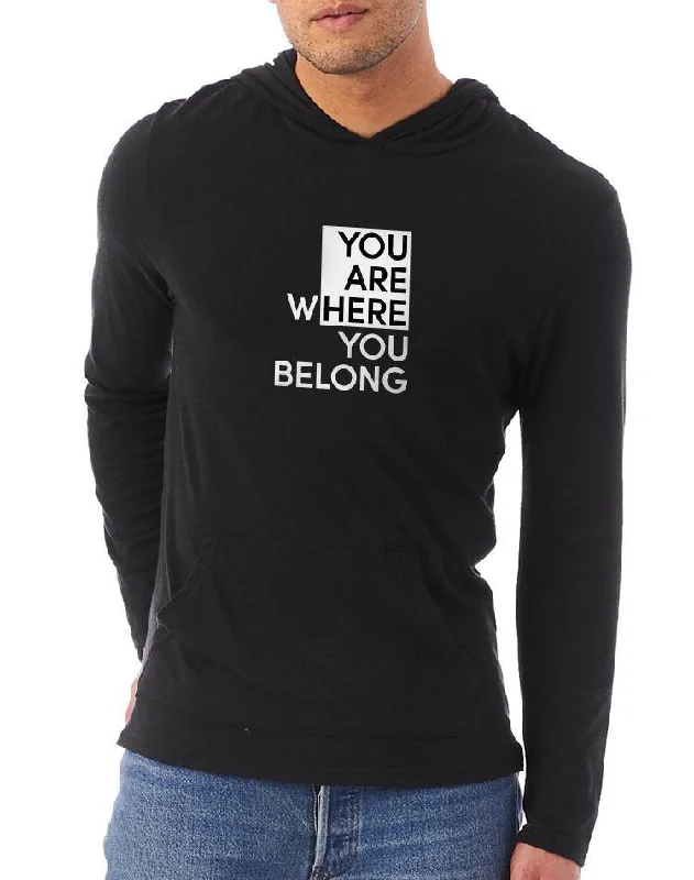 Unisex You Are Here Eco Jersey Hooded Pullover Turtleneck Warm Pullover