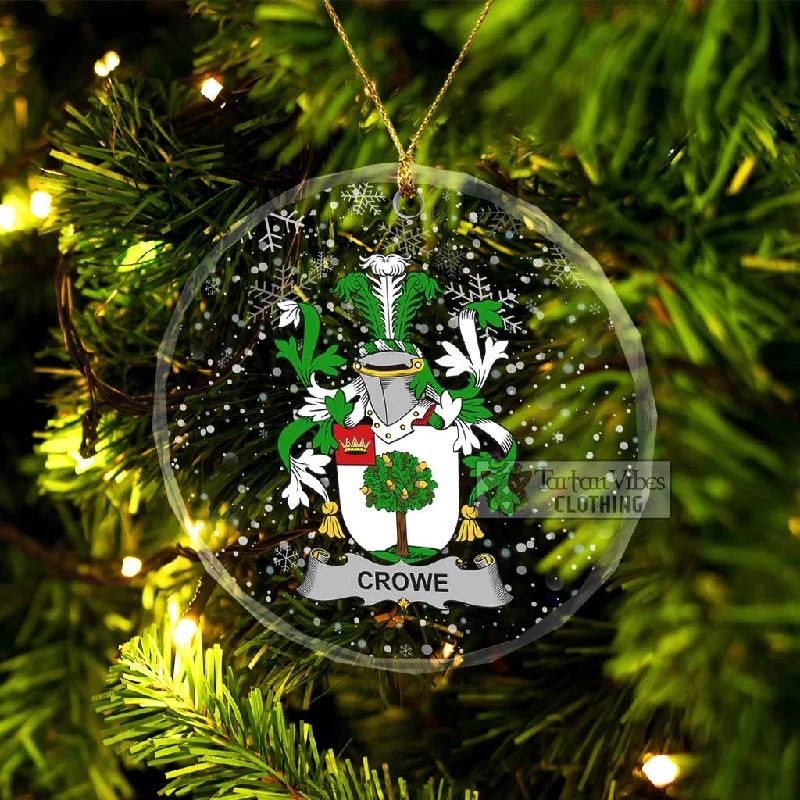 Crowe Irish Clan Christmas Glass Ornament with Coat of Arms Off-the-Shoulder Jacket Double-Breasted Coat Single-Breasted Coat
