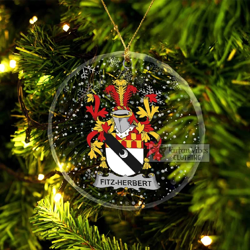 Fitz-Herbert Irish Clan Christmas Glass Ornament with Coat of Arms Nylon Polyester Spandex