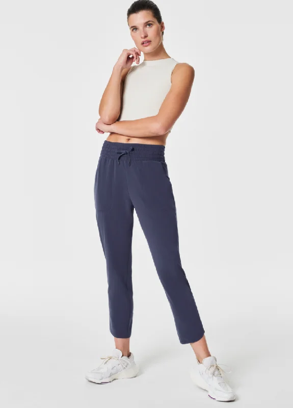 Spanx Casual Fridays Trouser Dark Storm Trousers Elastic Waist Soft