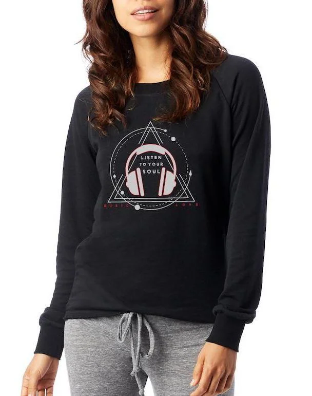 Women's Listen to Your Soul Loved-In Pullover Batwing Sleeve Top