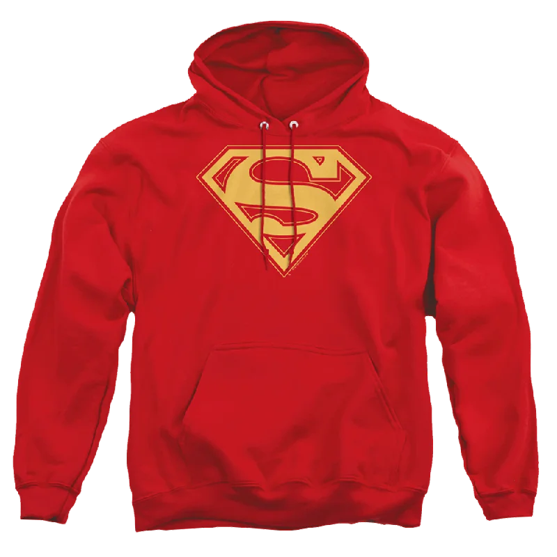 Superman Red & Gold Shield - Pullover Hoodie High Neck Pullover