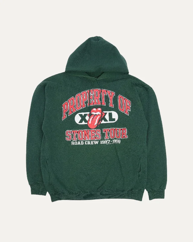 1997 Rolling Stones Road Crew Tour Hoodie Hoodie with Hem Raw Edge Edgy Unfinished
