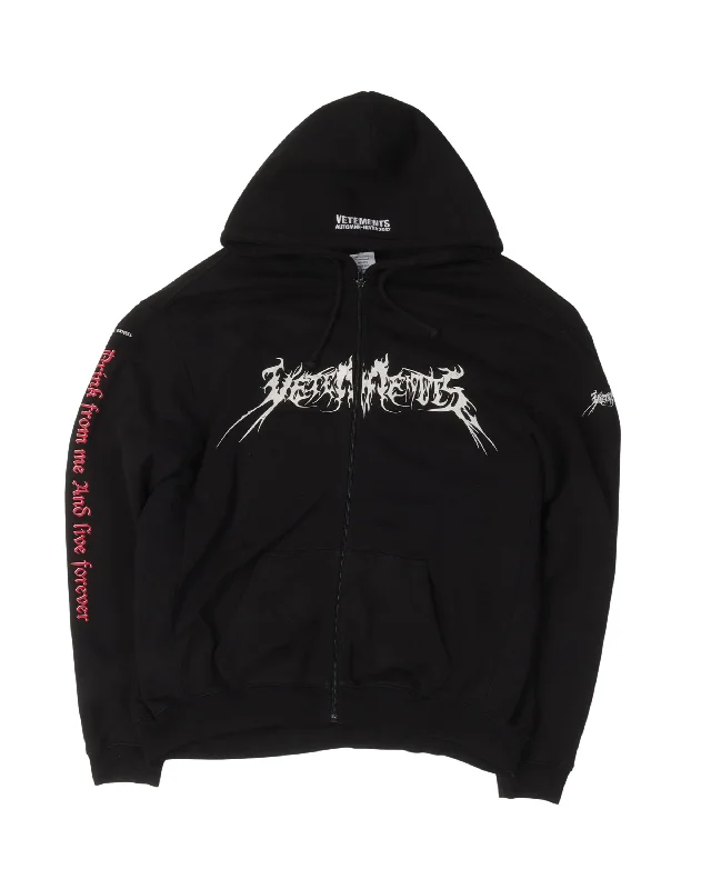 FW17 Oversized Total Fucking Darkness Zip Up Hoodie Hoodie with Fur Luxurious Winter