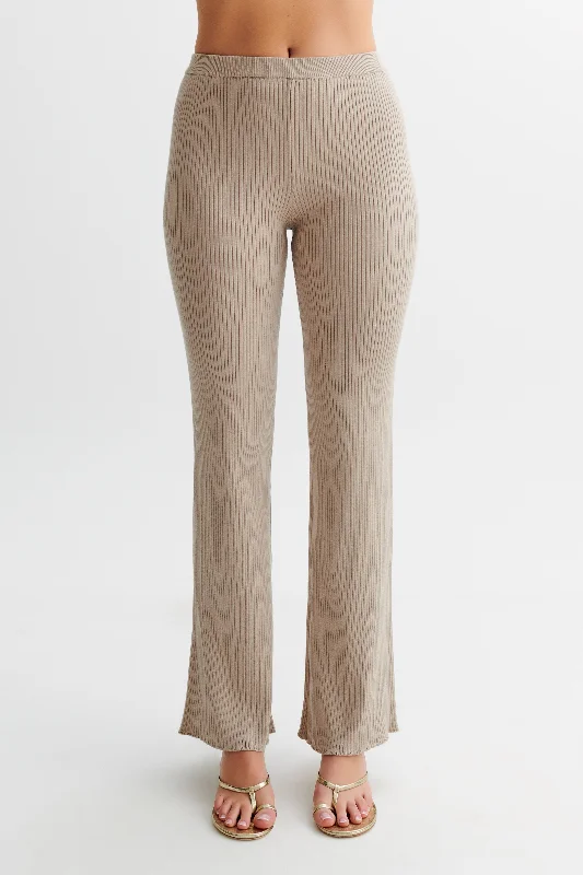 Calypso Knit Trousers - Tawny Grey Trousers Trousers Formal