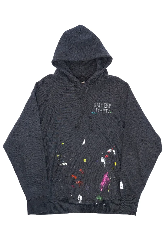 Paint Splatter Logo Hoodie Hoodie with Rhinestones Sparkly Elegant