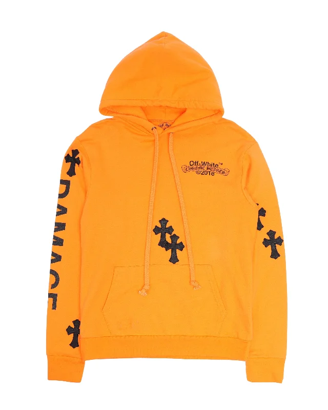 Off-White Cross Patch Hoodie Hoodie with Earth Tones Natural Calm