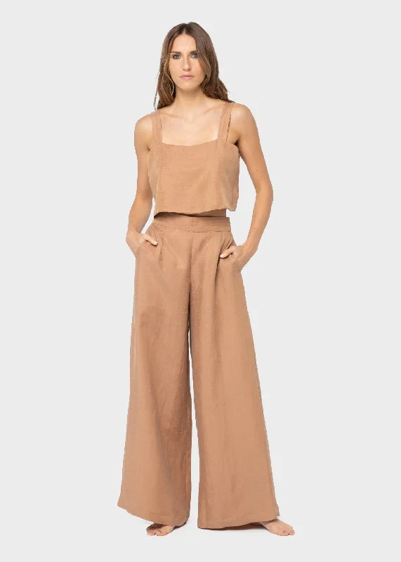 Mocha Serengeti Crop Top Cashmere Blend Cotton Blend Poly Blend