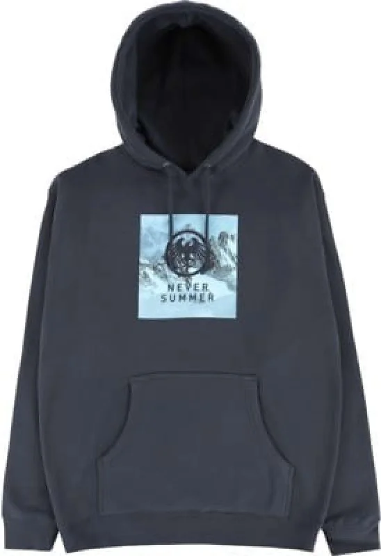 Never Summer Square Eagle Pullover Hoodie 2024 Hoodie with Double Zipper Versatile Adjustable