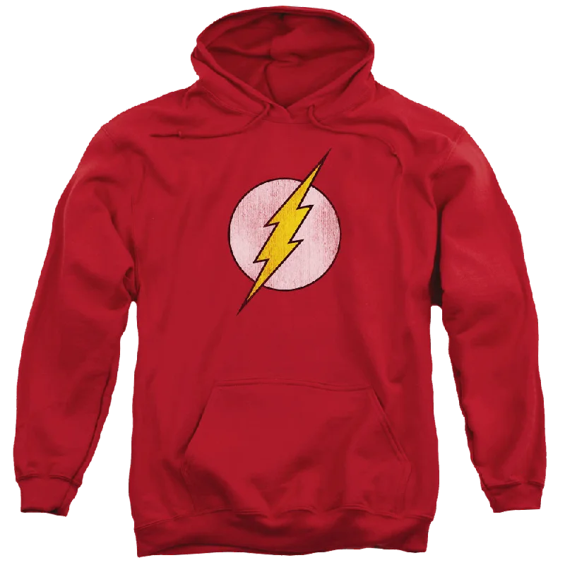 Flash, The Flash Logo Distressed - Pullover Hoodie Peter Pan Collar