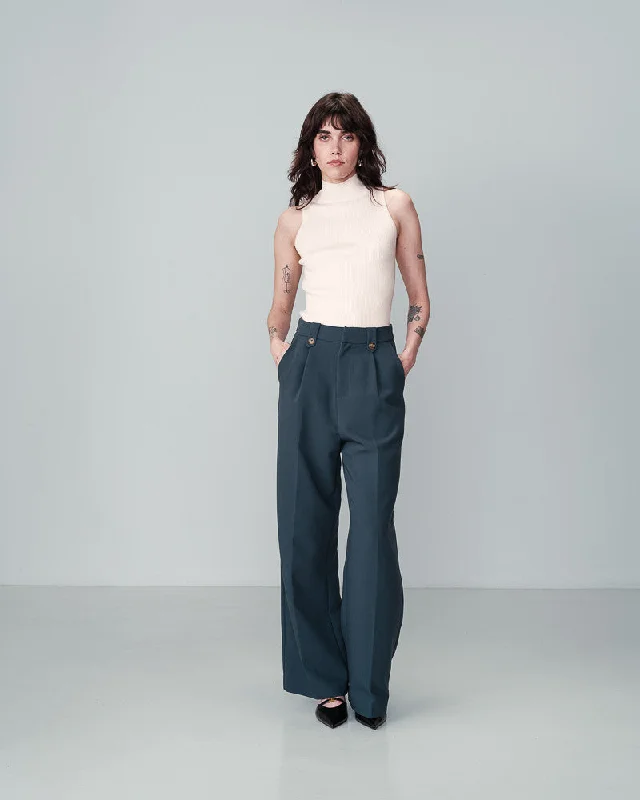 Nilay Casual Tailored Trousers Trousers Denim Blue