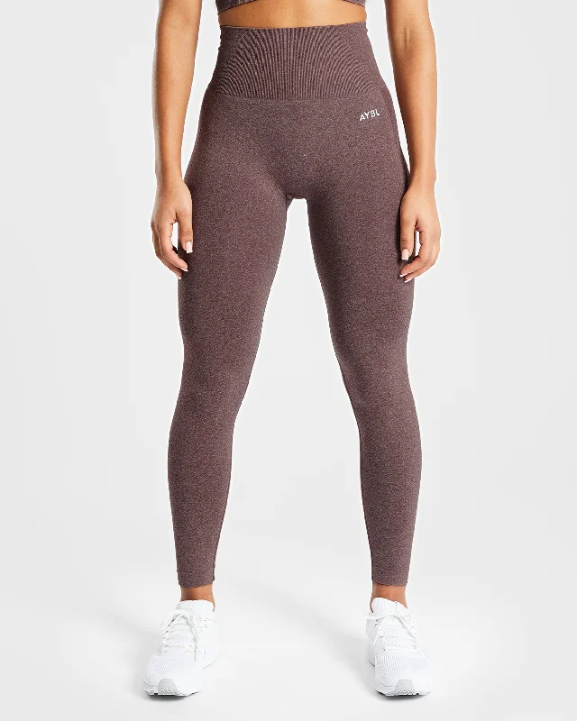 Empower Seamless Leggings - Brown Marl Comfortable Slim Fit Leggings