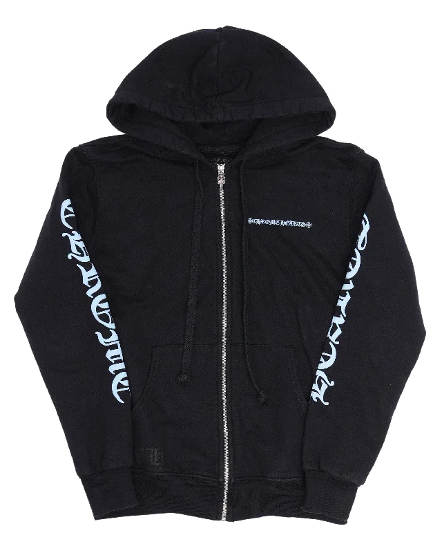 Zip Up Hoodie Hoodie with Typography Text Message