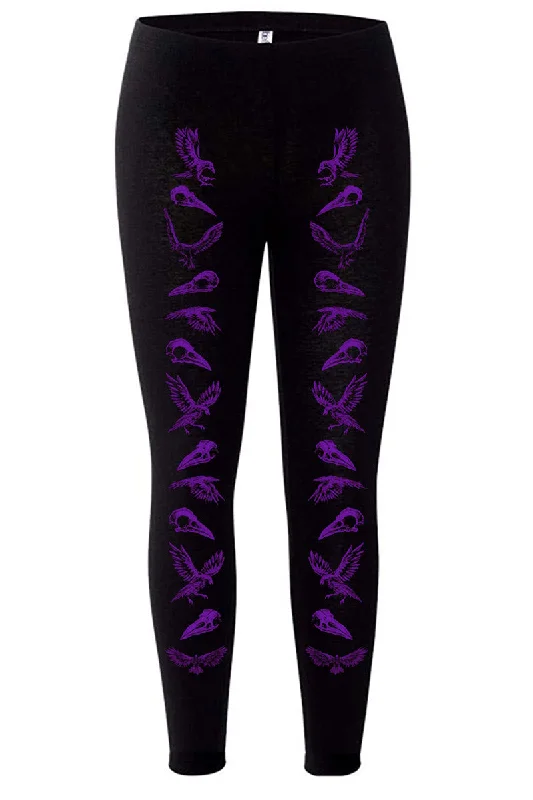 Nevermore Raven Leggings [PURPLE] Comfortable Stretch Leggings