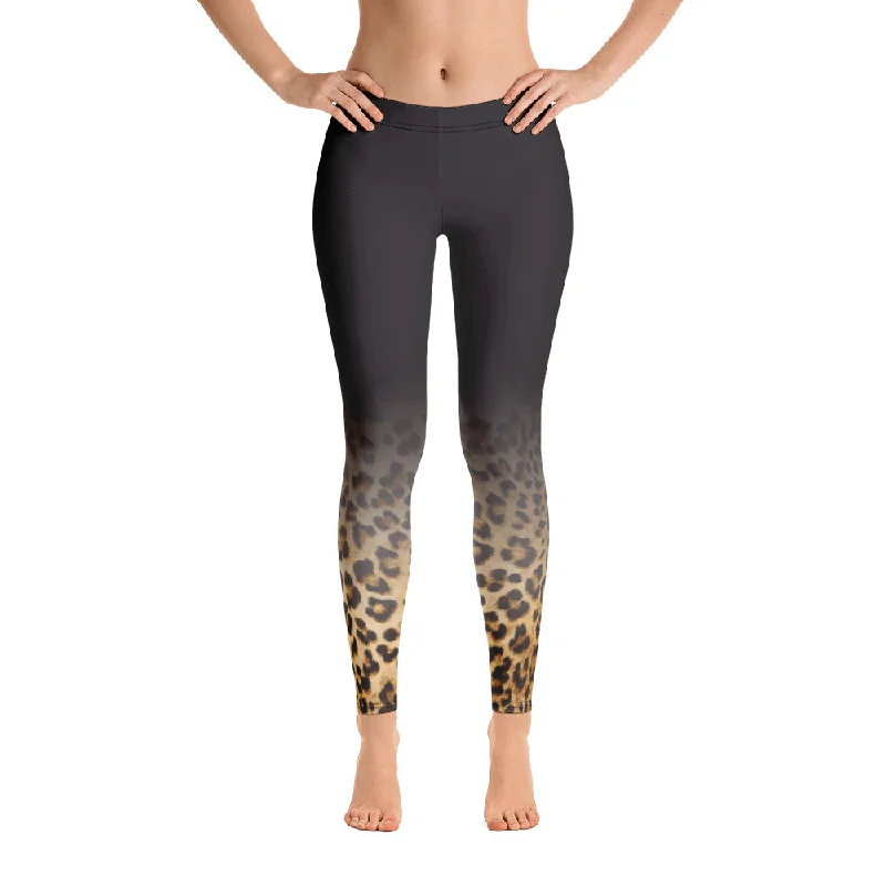 Dark Cheetah Gradient Leggings Cozy Warmth Leggings
