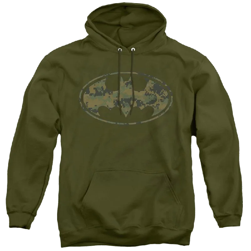 Dc Batman Marine Camo Shield - Pullover Hoodie Mock Neck Pullover