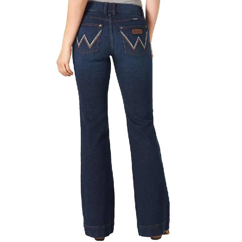 Wrangler Women's Retro Mae Wide Leg Trouser Jeans Trousers Chinos Classic