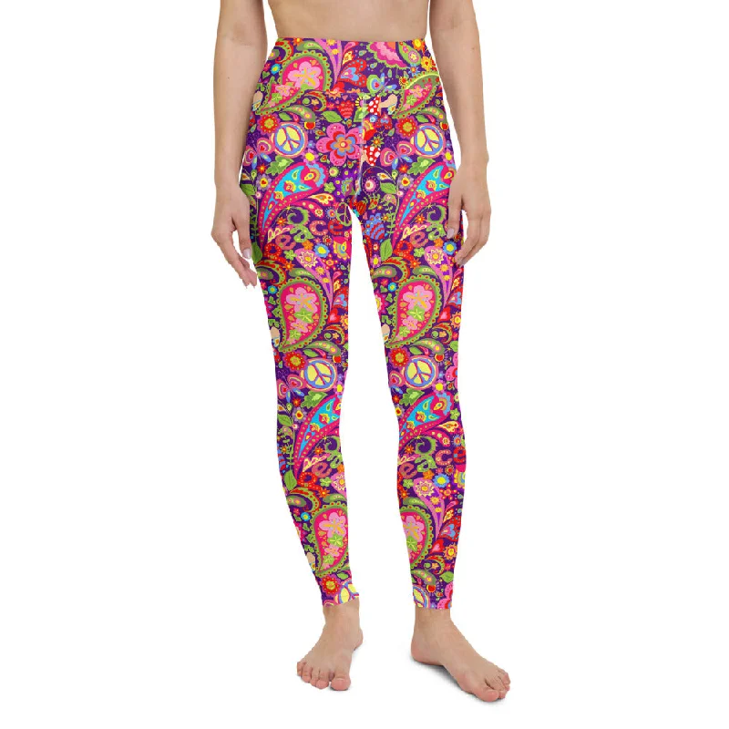 Psychedelic Print Liberty Maniacs Yoga Leggings Trendy Seamless Sports Leggings
