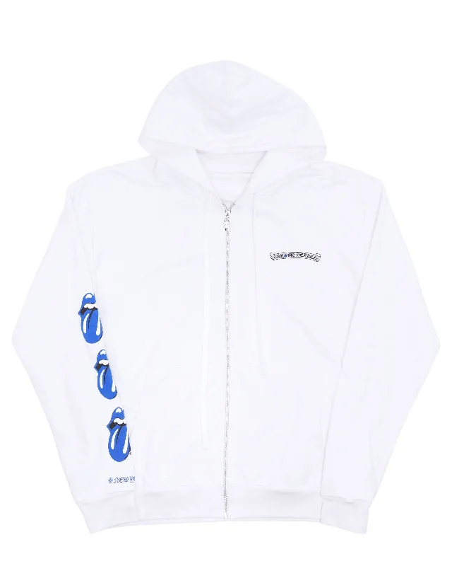 Rolling Stones Zip-Up Hoodie Hoodie with Pattern Geometric Abstract