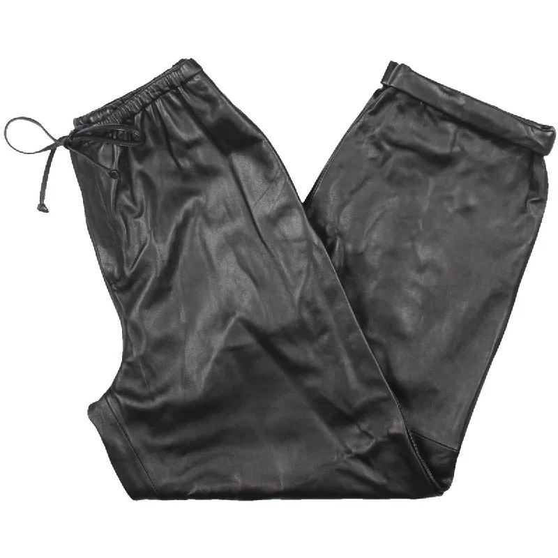 By Malene Birger Womens Cuffed Lambskin Leather Trouser Pants Trousers New Arrival
