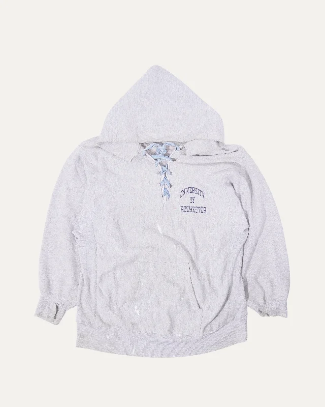 University Of Rochester Re-Worked Hoodie Hoodie with Emblem Brand Identity