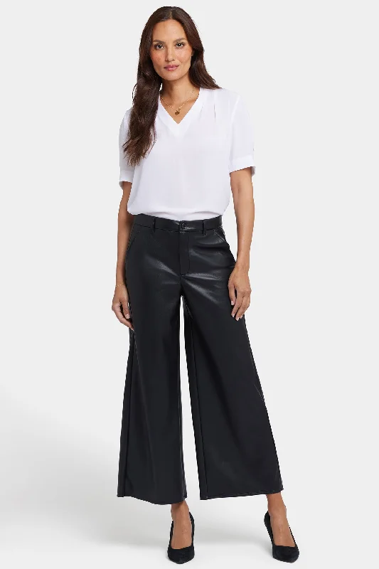 Vegan Stretch Leather Morgan Trouser Pants - Black Trousers Designer Luxury