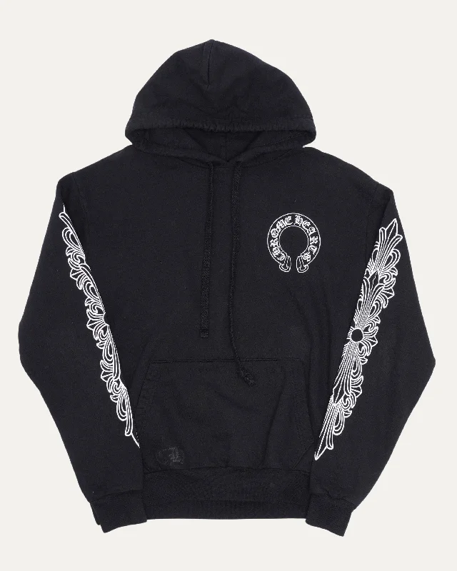 Horseshoe Logo Hoodie Hoodie with Ribbed Hem Stretchable Secure