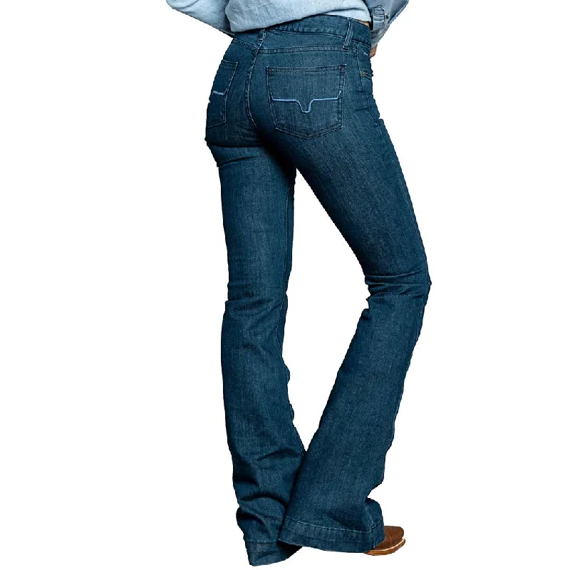 Kimes Ranch Lola Flare Leg Trouser Jeans High Waist Slim Fit Ankle Length