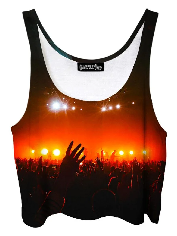 Into The Crowd Concert Light Show Crop Top Lace Blend Ribbed Blend Corduroy Blend