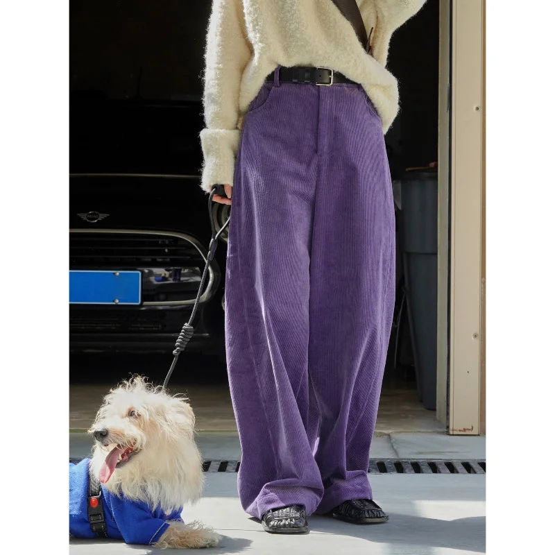 Corduroy Straight Loose Warm Trousers Trousers cozy comfortable