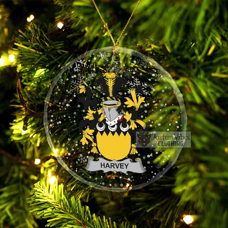 Harvey Irish Clan Christmas Glass Ornament with Coat of Arms Blouse Shirt Tunic