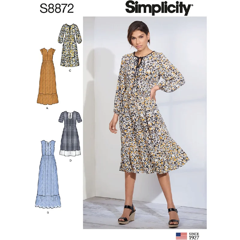Simplicity Pattern 8872 Misses' Pullover Dress One Shoulder Top