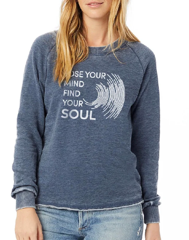 Women's Lose Your Mind French Terry Pullover Sweatshirt Thick Cable Knit