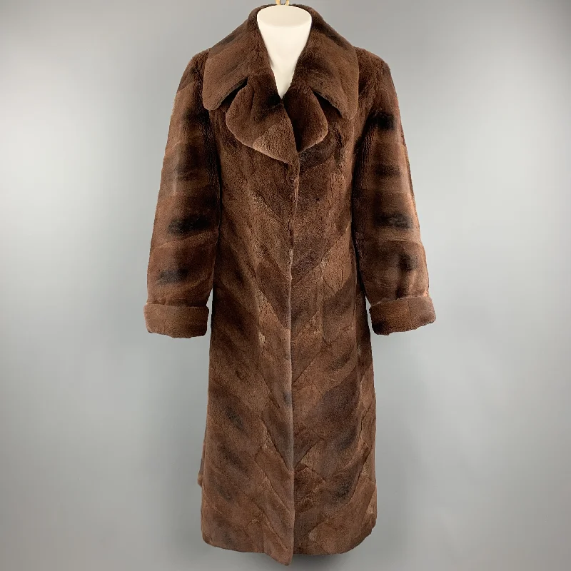 NEIMAN MARCUS ZUKISize L Brown Muskrat Fur Vintage Coat Bolero Crop Top Camisole