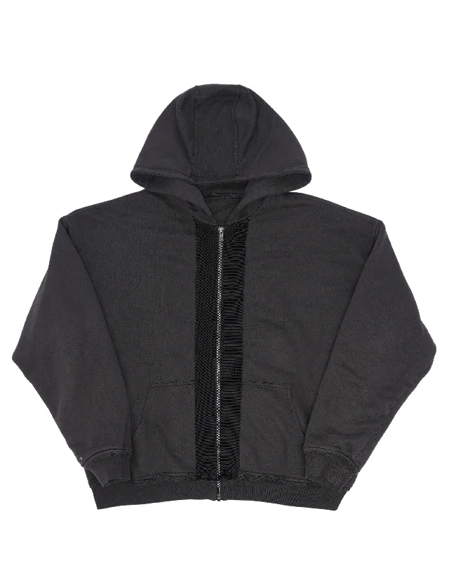 FW14 Dual Layer Zip Sweatshirt Hoodie with Drawstring Waist Adjustable Fitted