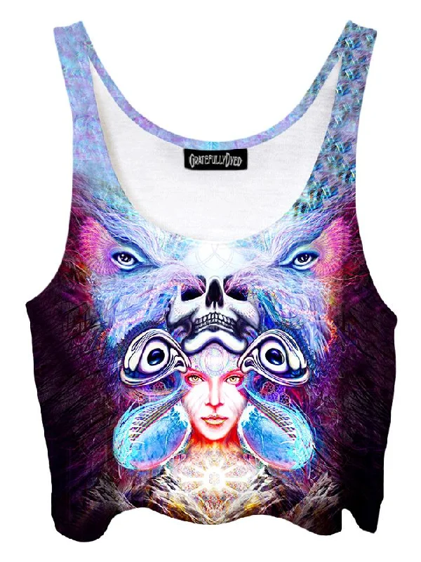 Repressed Illumination Visionary Art Crop Top Terry Blend Velvet Blend Canvas Blend