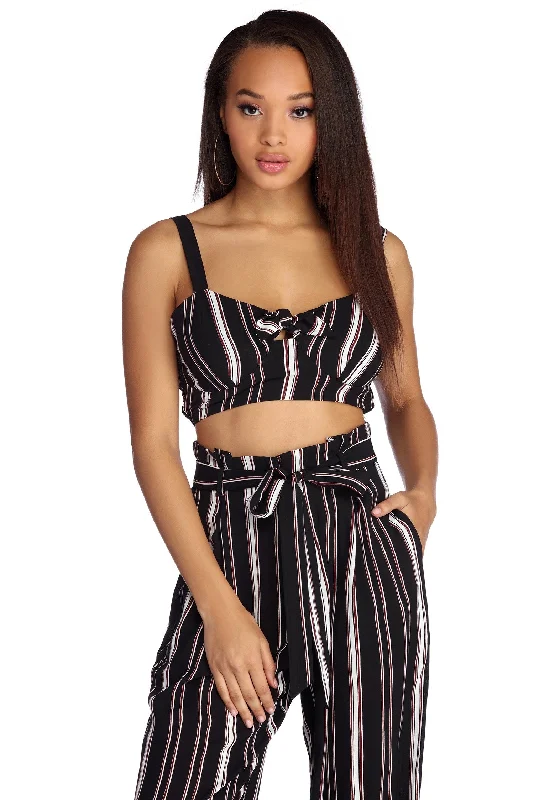 Set In Stripes Crop Top Machine Wash Dry Clean Hand Wash