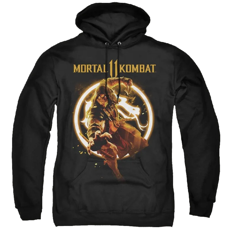 Mortal Kombat Scorpion Flames - Pullover Hoodie Fleece Warm Pullover