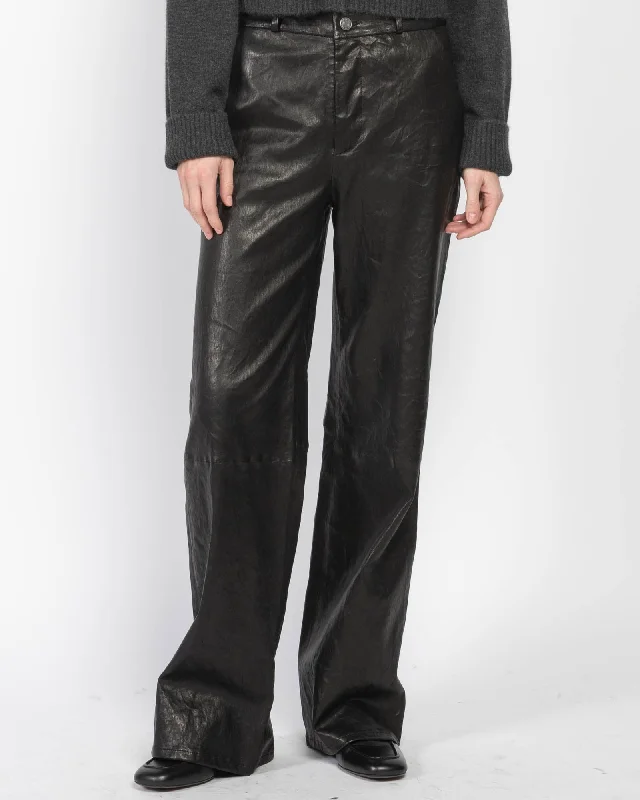 Relaxed Leather Trousers Trousers Palazzo Wide Leg